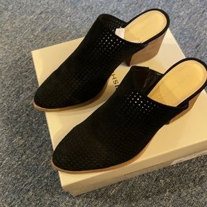 Marc Fisher Black Suede Mules